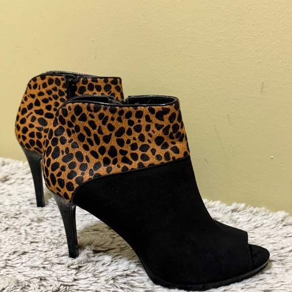 Nine West Shoes - Nine West Black and Leopard Ankle Booties